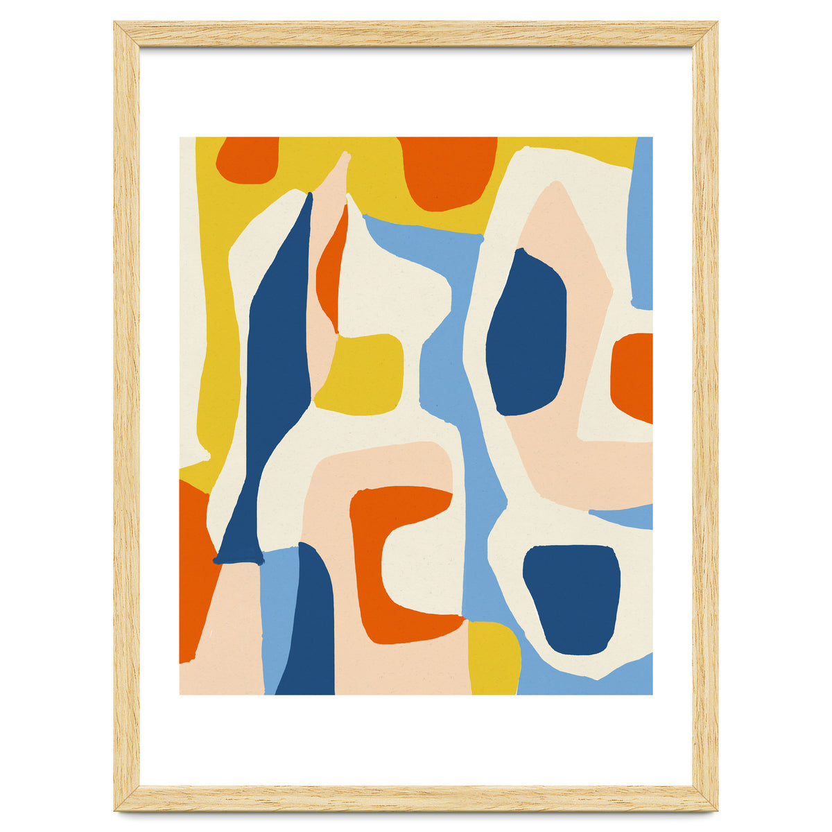 Me & Mine, Abstract Bohemian Pastel Shapes Painting, Eclectic Colorful Graphic Design