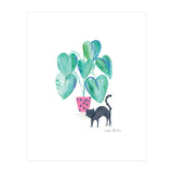 Cat And House Plant (Print Only) thumbnail