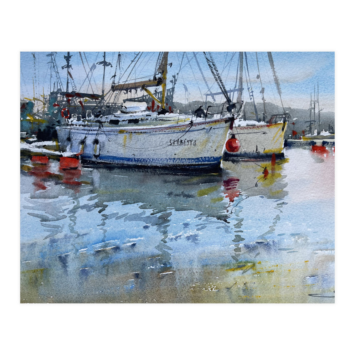 Yachts watercolor (Print Only)