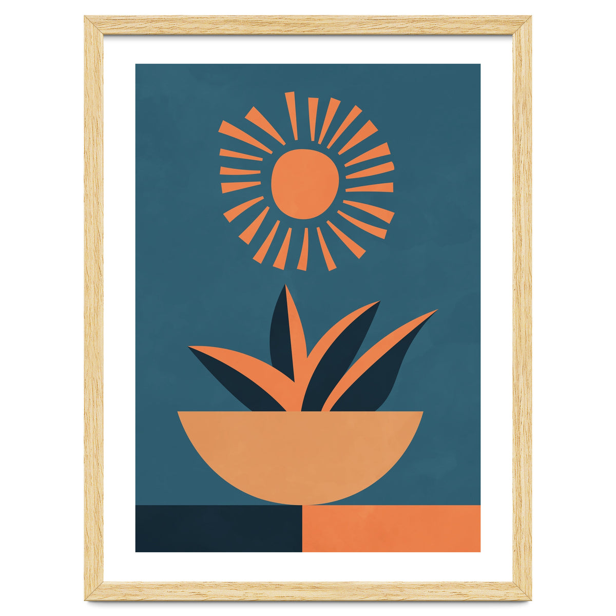 Retro Boho Botanical Sun Plant
