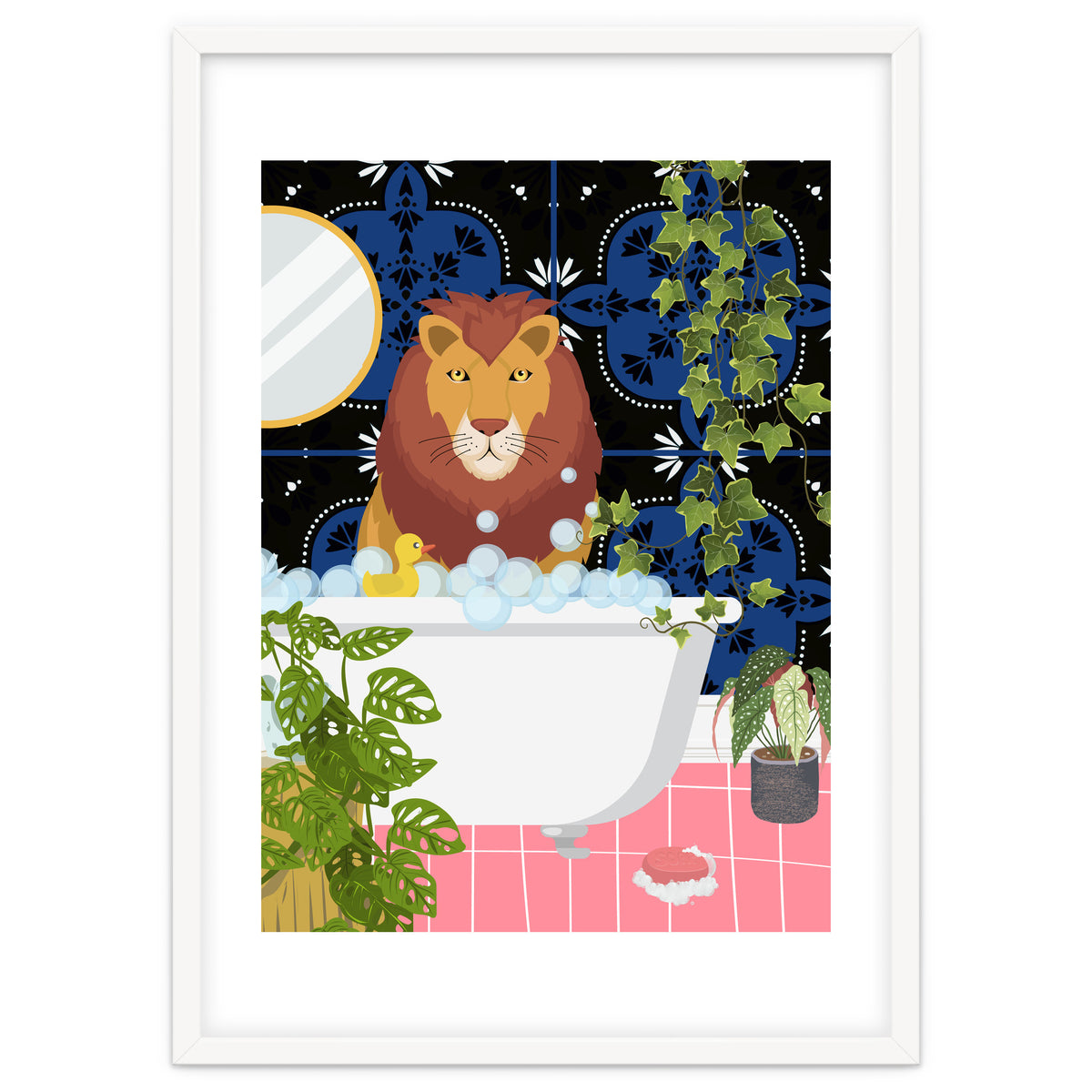 Lion in Moroccan Style Bathroom