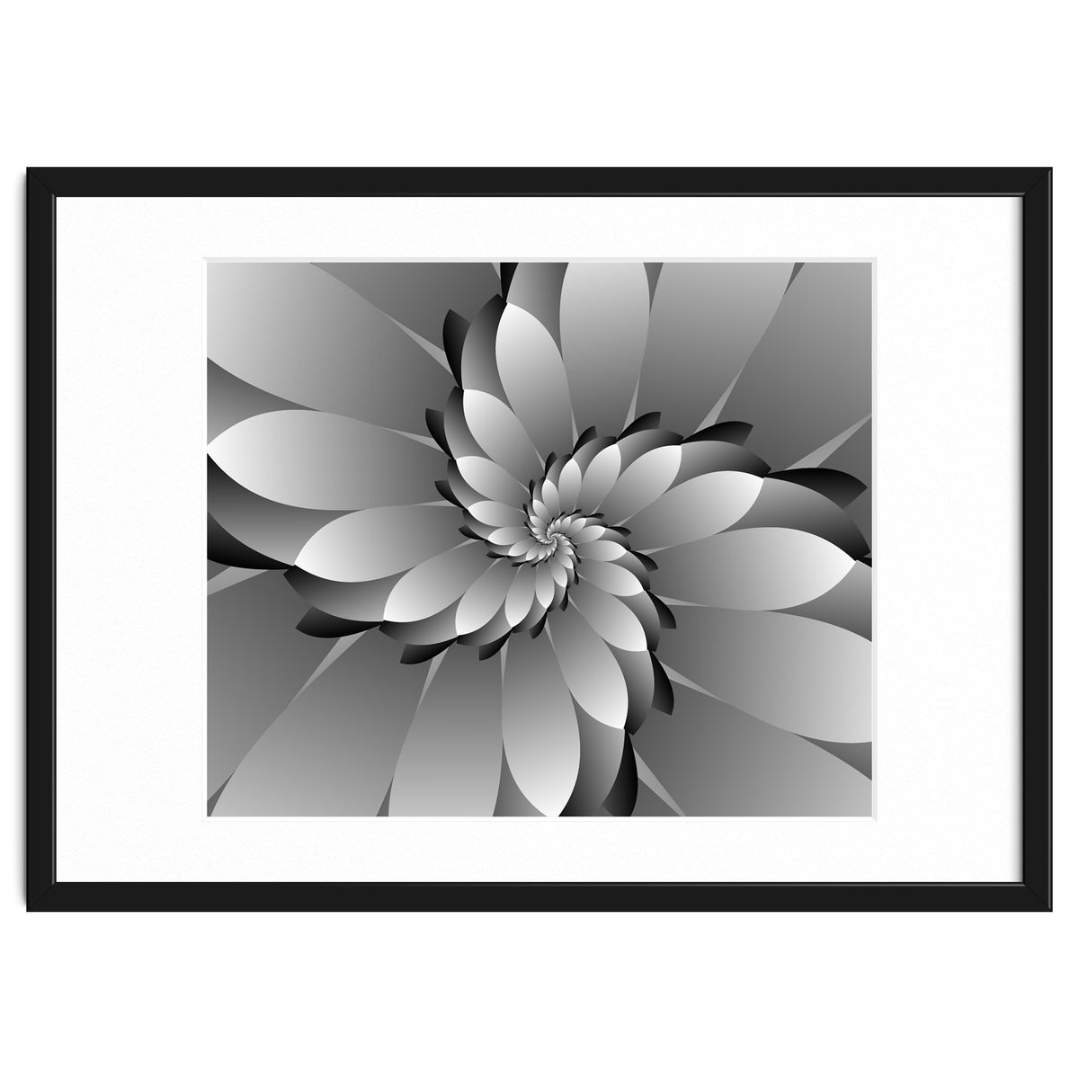 BLACK Floral 3D ART