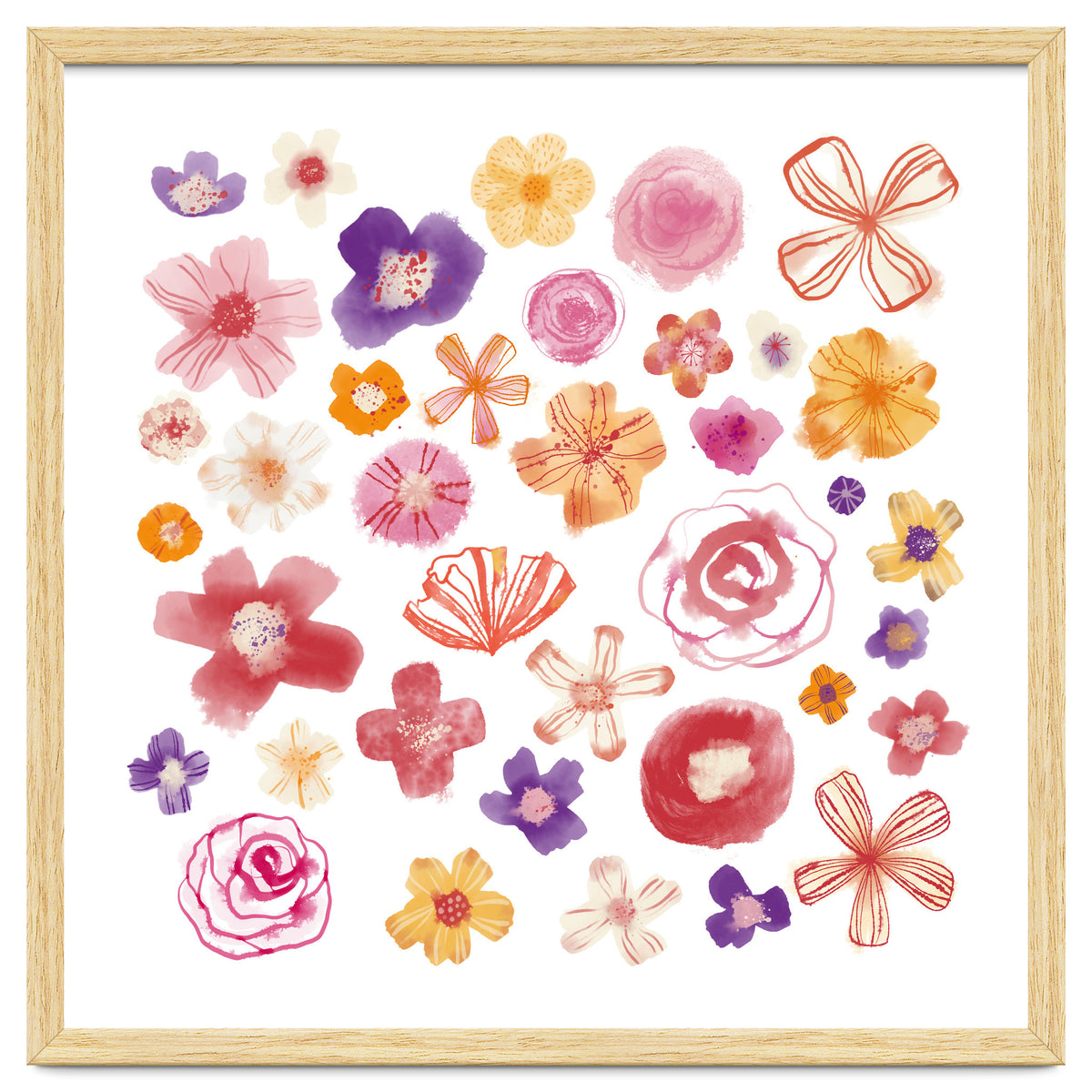 Fresh Watercolor Wildflowers