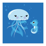 Best Friends Kawaii Jellyfish And Seahorse (Print Only) thumbnail