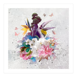 Floral Hornbill Grey  (Print Only) thumbnail