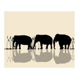 Elephants Crossing Water (Print Only) thumbnail