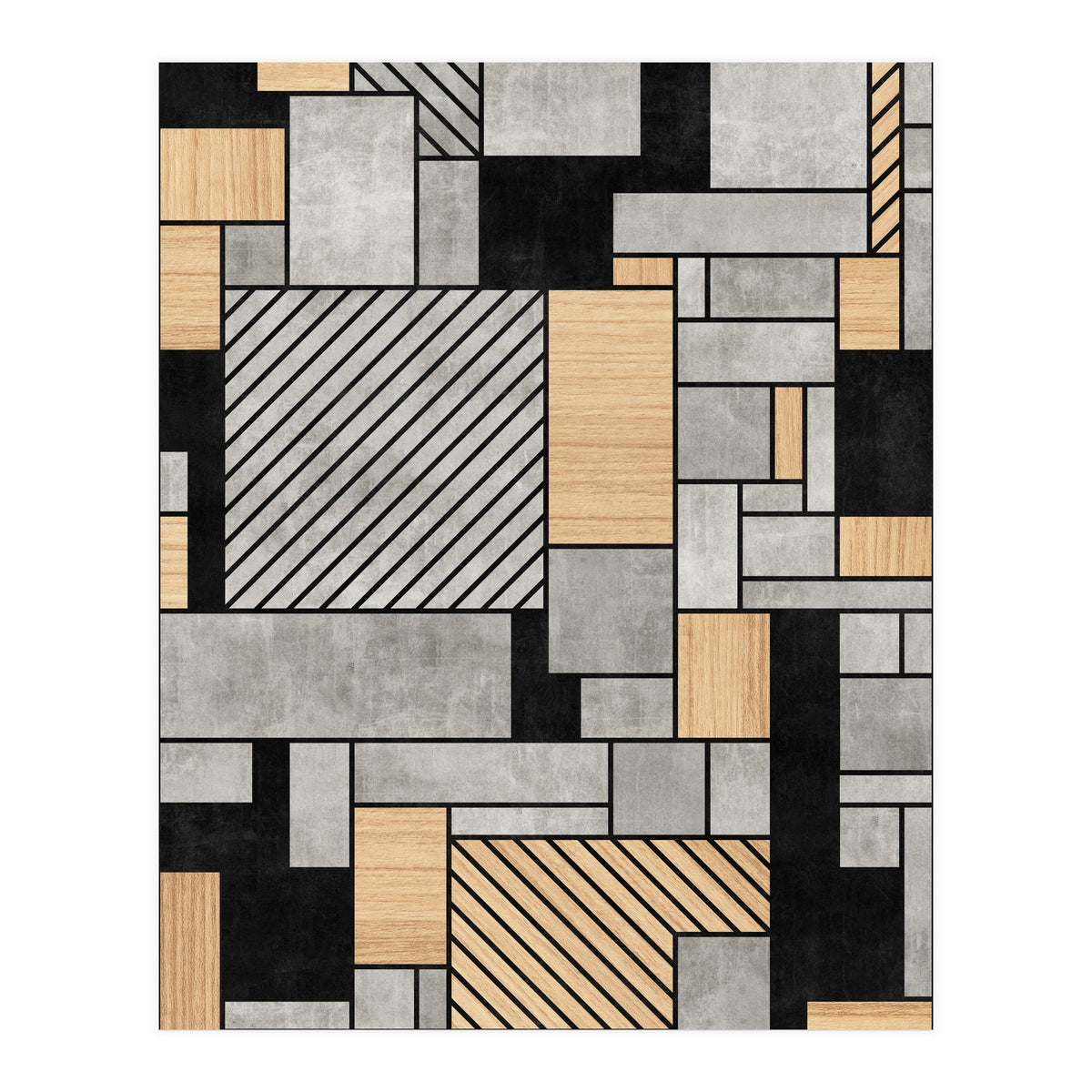 Random Pattern - Concrete and Wood (Print Only)