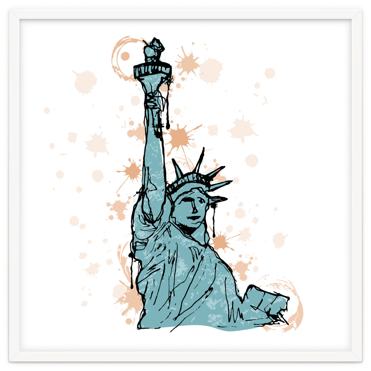 Close view of the Statue of Liberty Sketch
