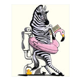 Zebra on the Toilet, Funny Bathroom Humour (Print Only) thumbnail