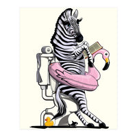 Zebra on the Toilet, Funny Bathroom Humour (Print Only)
