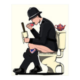 British Policeman on the Toilet, funny bathroom humour (Print Only) thumbnail