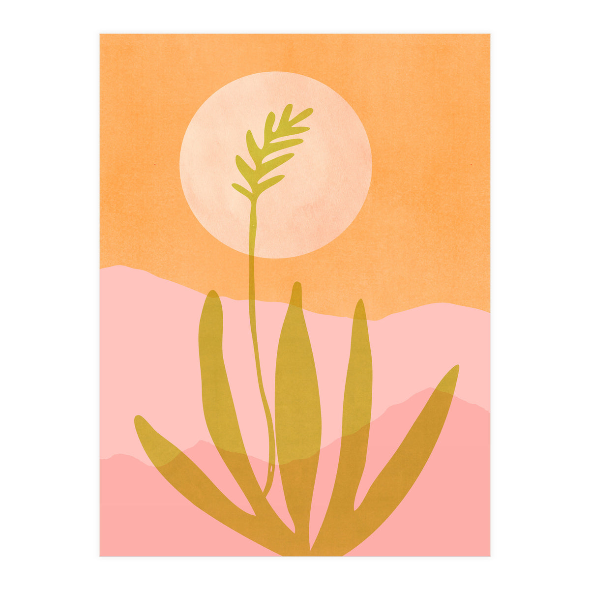 Desert Moon With Agave (Print Only)