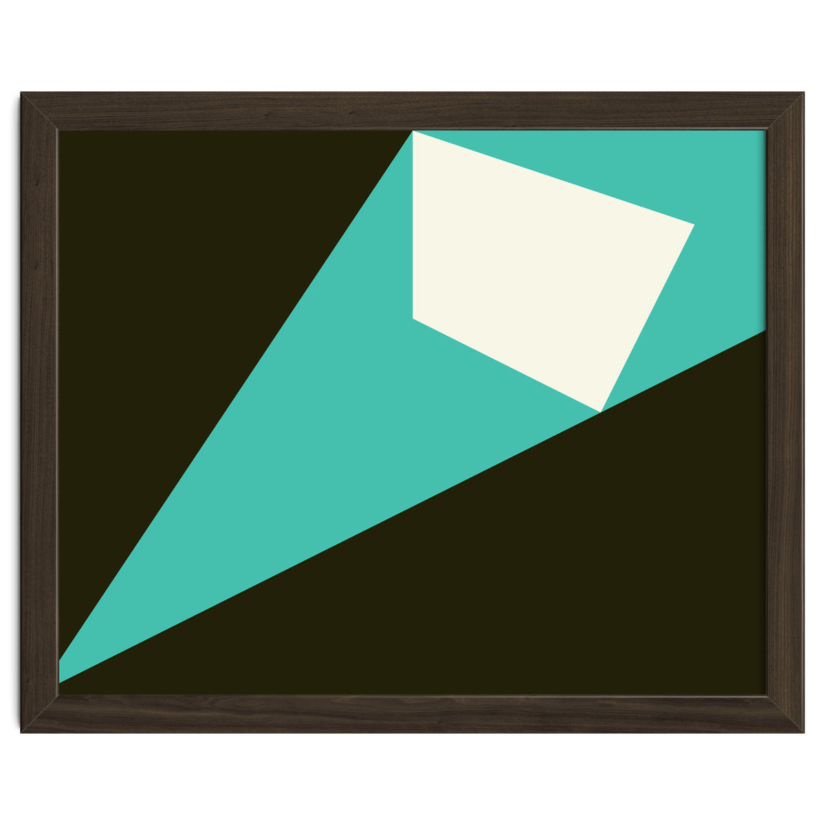 Geometric Shapes No. 72 - turquoise, white & black