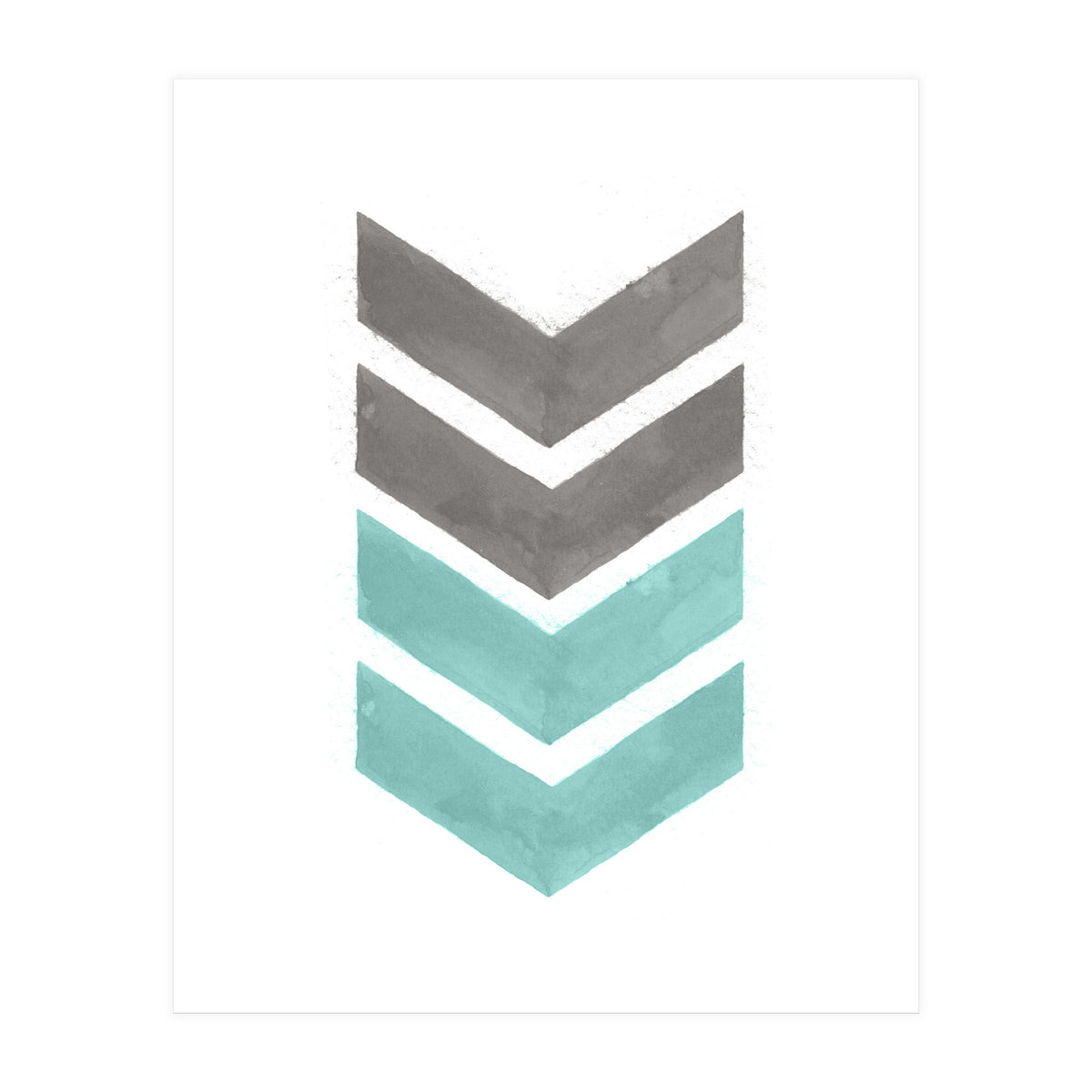 Mint Grey Chevron Print (Print Only)