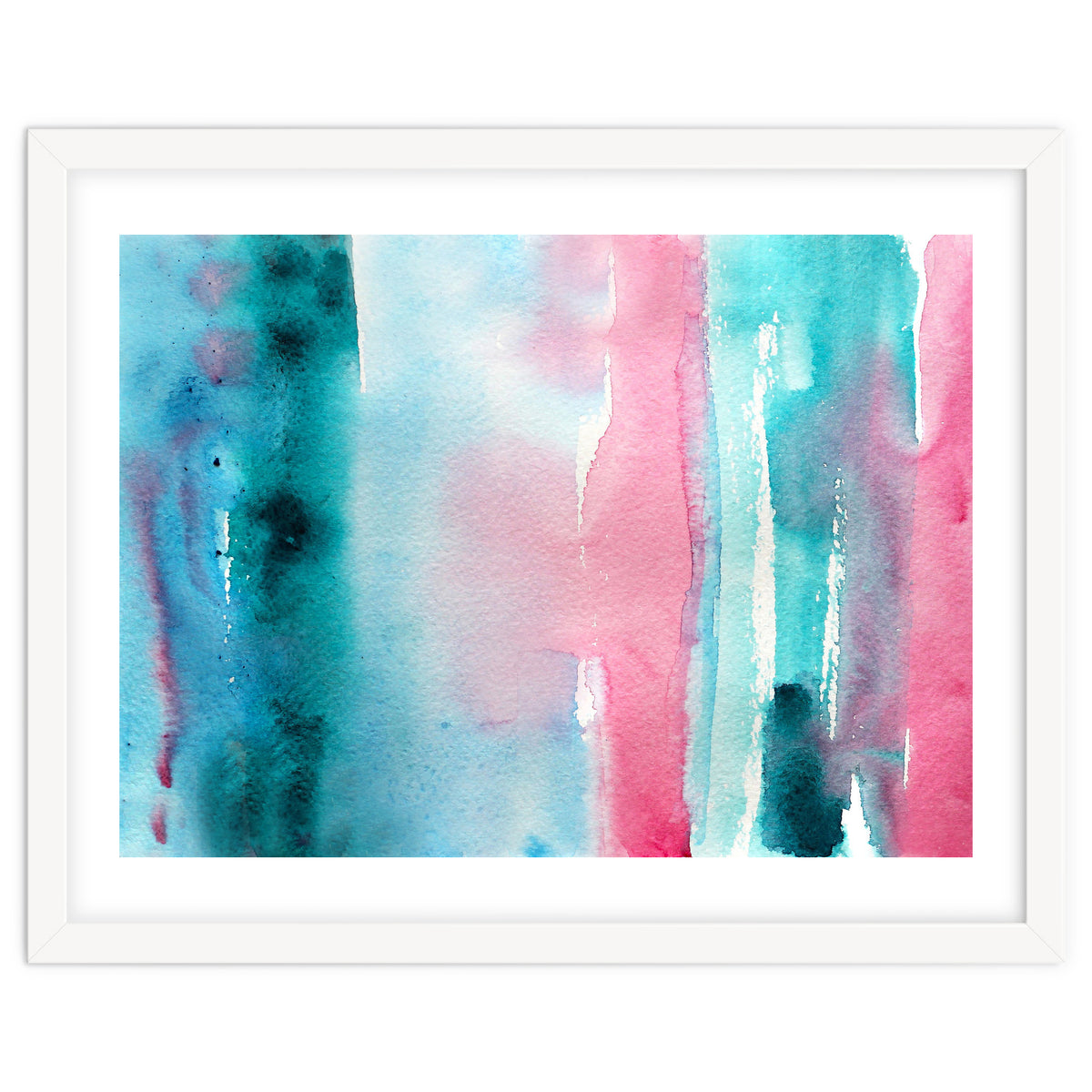 Turquoise love || abstract watercolor