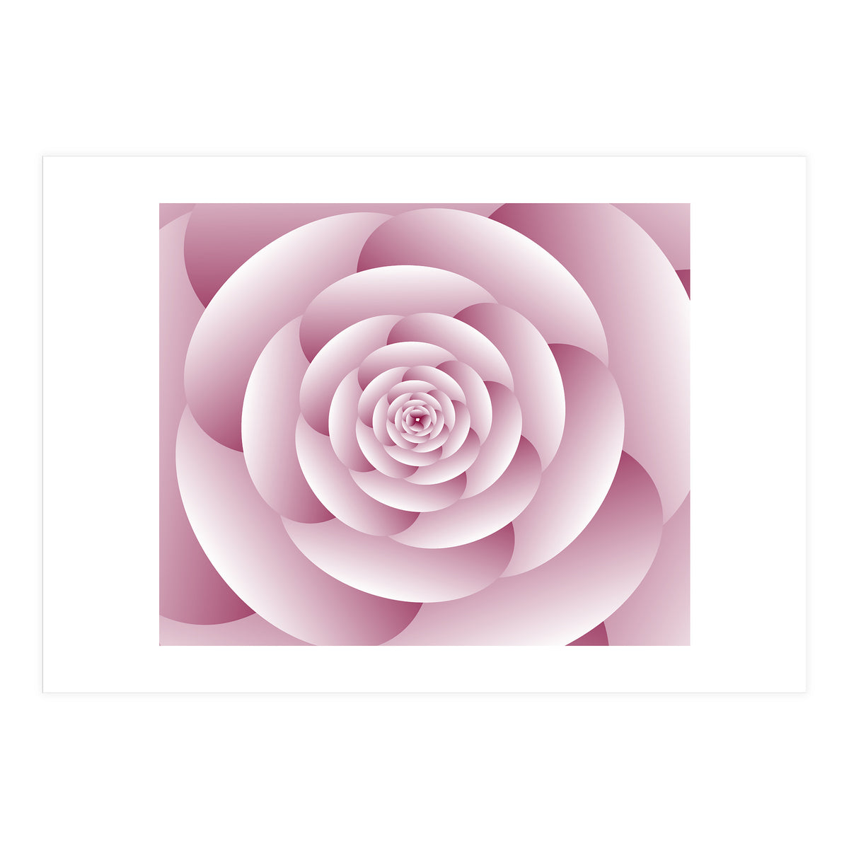 Abstract Rose Spiral 3D Art (Print Only)