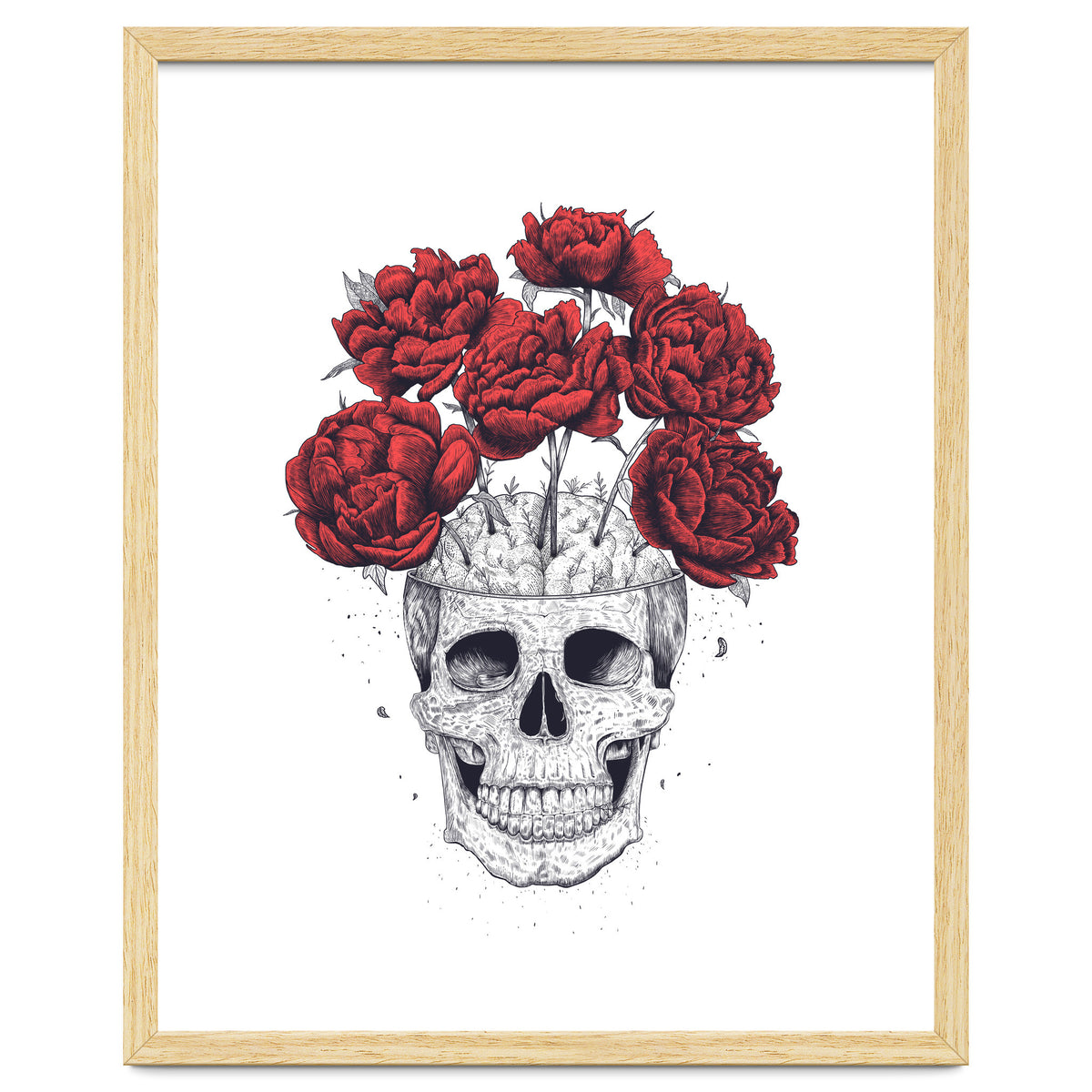 Skull With Peonies