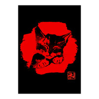 cute cat in red (Print Only)