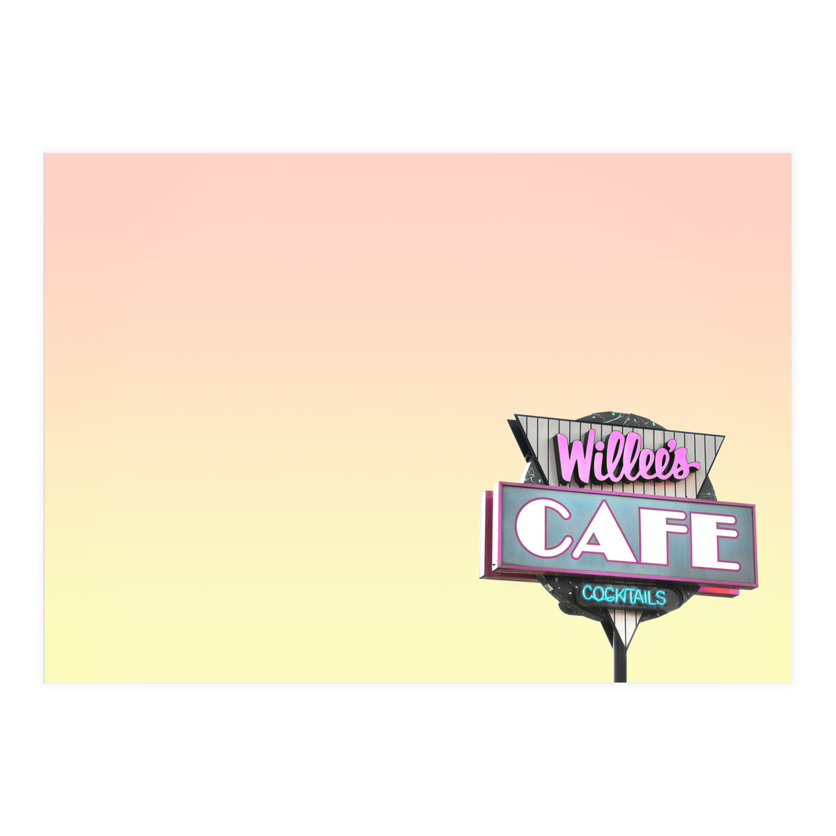 Willees Cafe and Cocktails Neon Sign (Print Only)