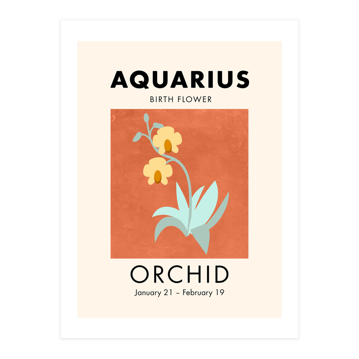Aquarius Birth Flower Orchid (Print Only)