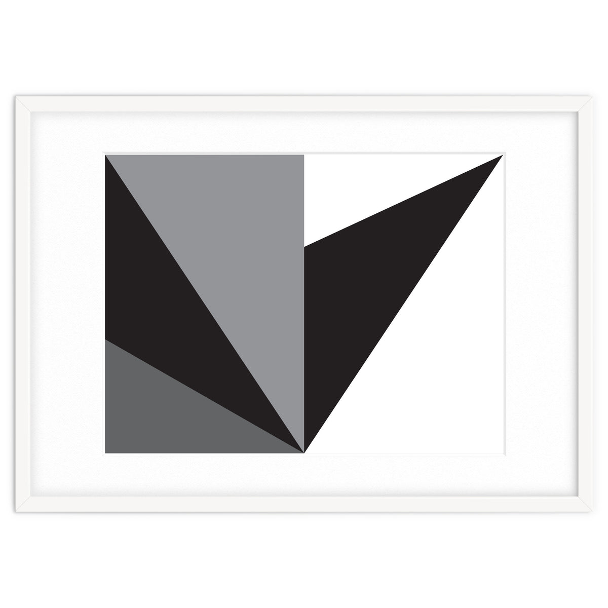 Geometric Shapes No. 76 - black, white & grey