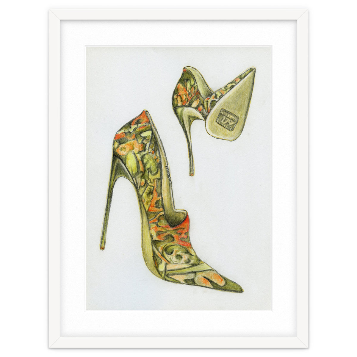 Green stiletto shoes