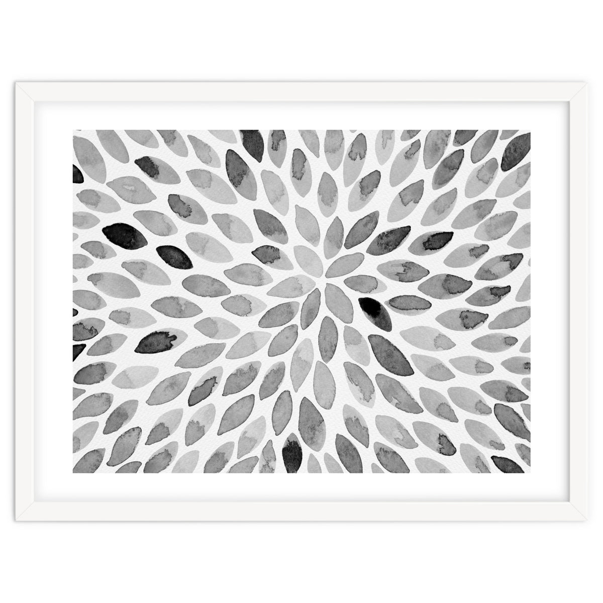 Watercolor Burst Black