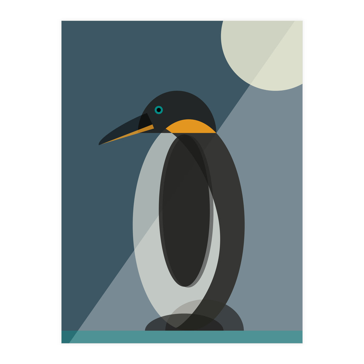 Mid Century Geometric Penguin (Print Only)