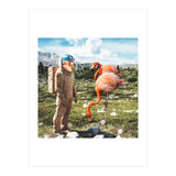 Alternate Reality, Surrealism Digital Photography, Space Flamingo Astronaut Collage (Print Only) thumbnail