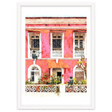 Monkey Business | Watercolor Tropical Goa Architecture Painting | Travel Pastel Pink Blush Building thumbnail