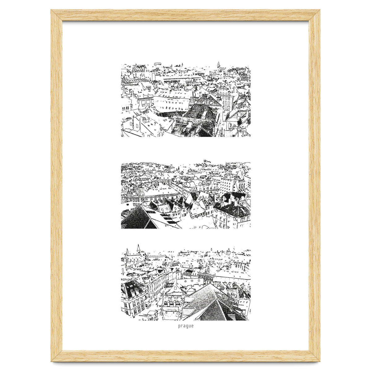 Prague print in black