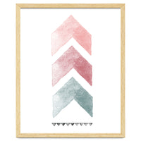 Pink And Blue Watercolor Chevron