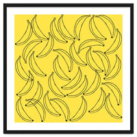 Bananas pattern on yellow background