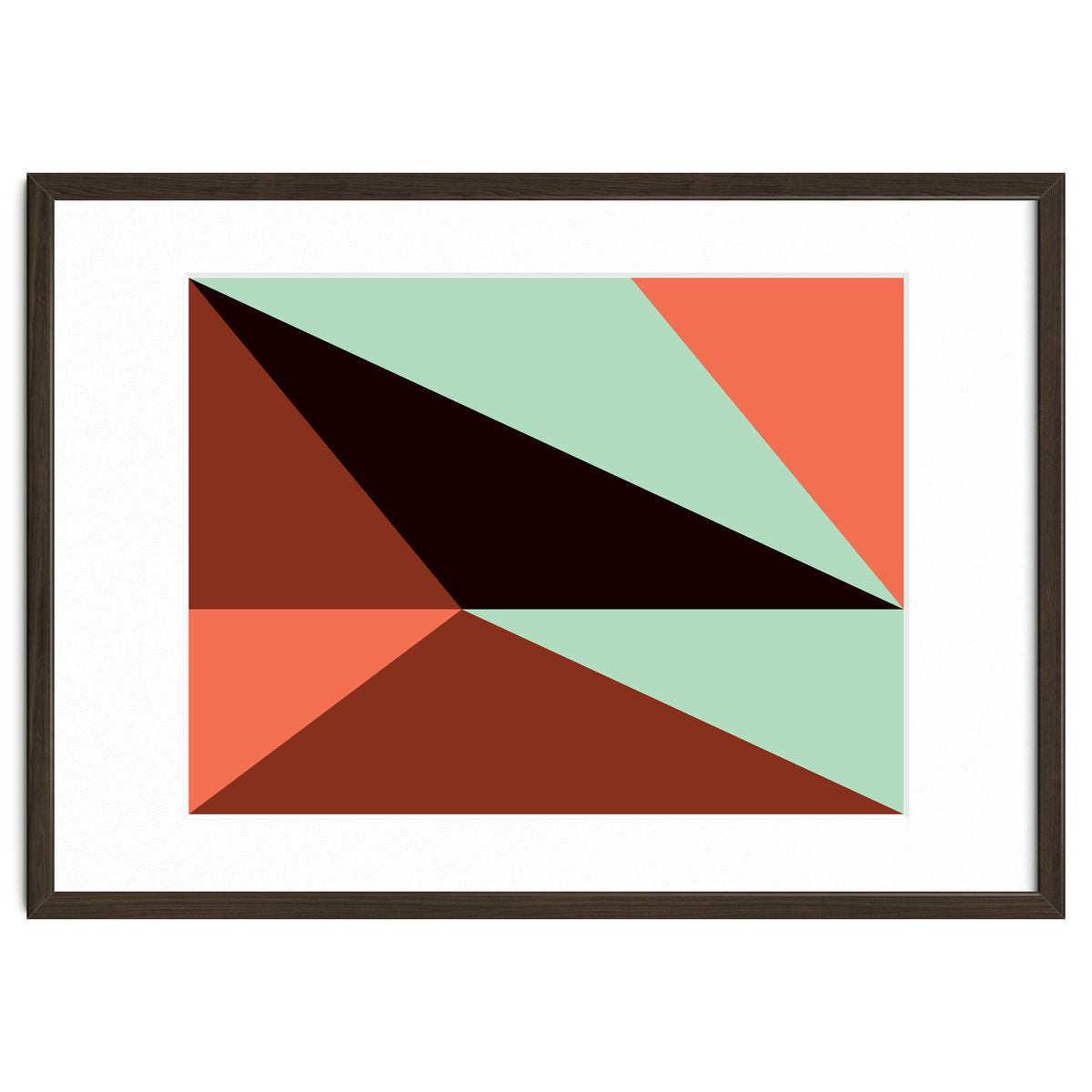 Geometric Shapes No. 17 - pink, brown, mint green & black
