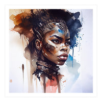 Watercolor African Warrior Woman #8 (Print Only)