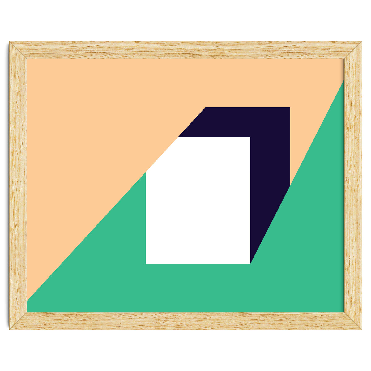 Geometric Shapes No. 61 - pink, green & dark blue