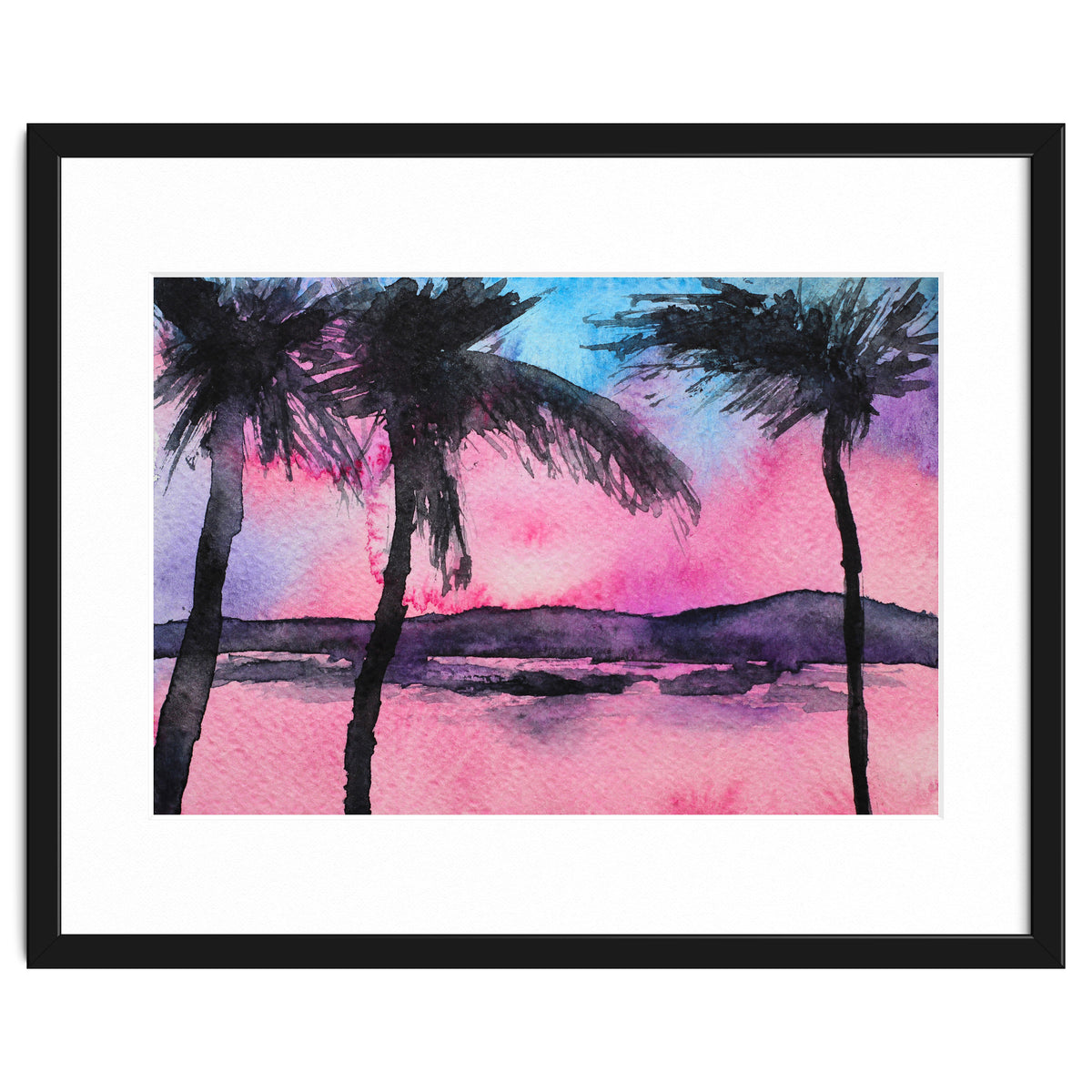Tropical sunset || watercolor
