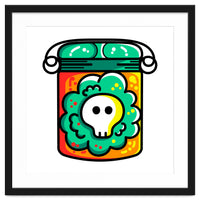 Kawaii Cute Skull In A Jar