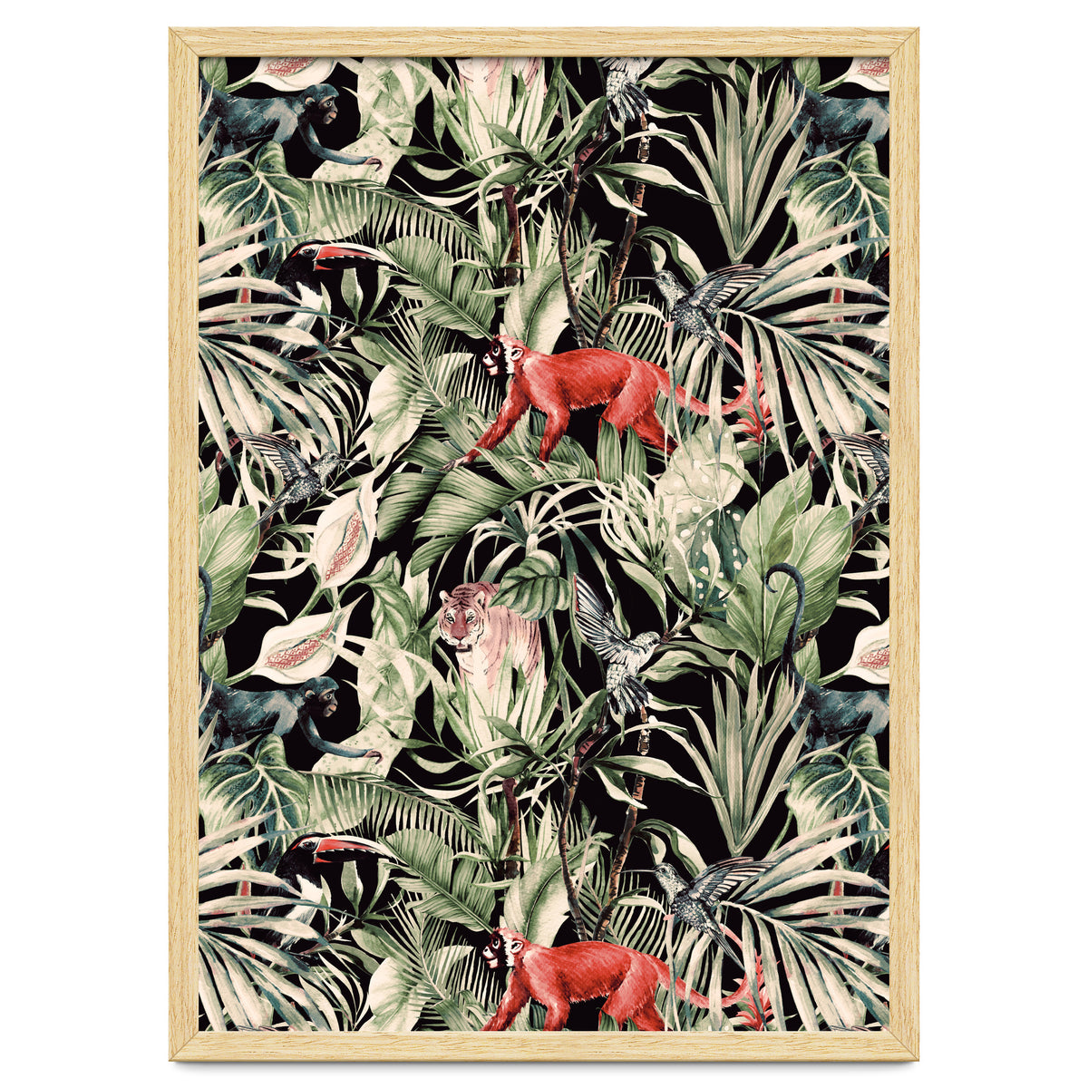 Animals In The Dark Of The Jungle