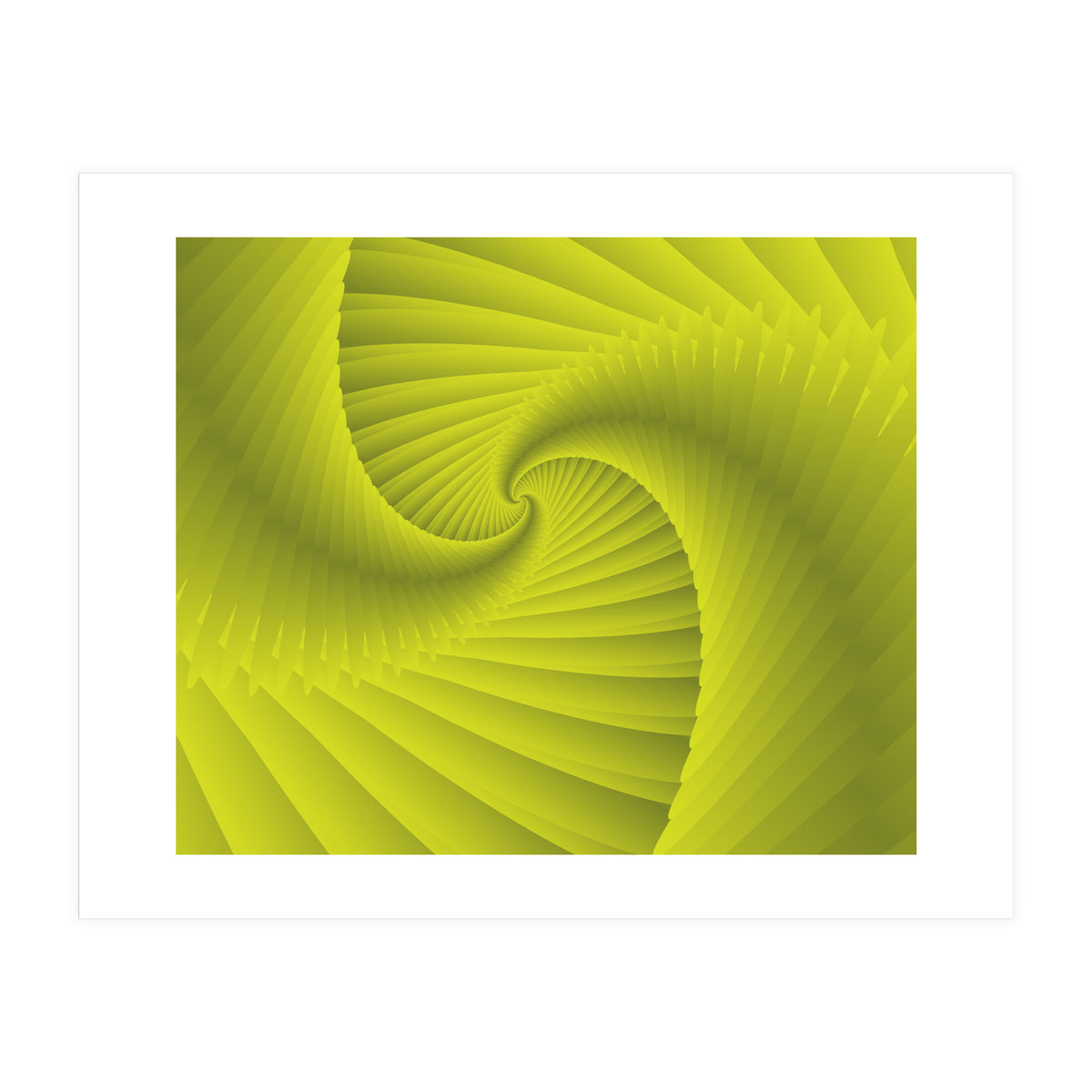 Spiral Fractal Green Art (Print Only)