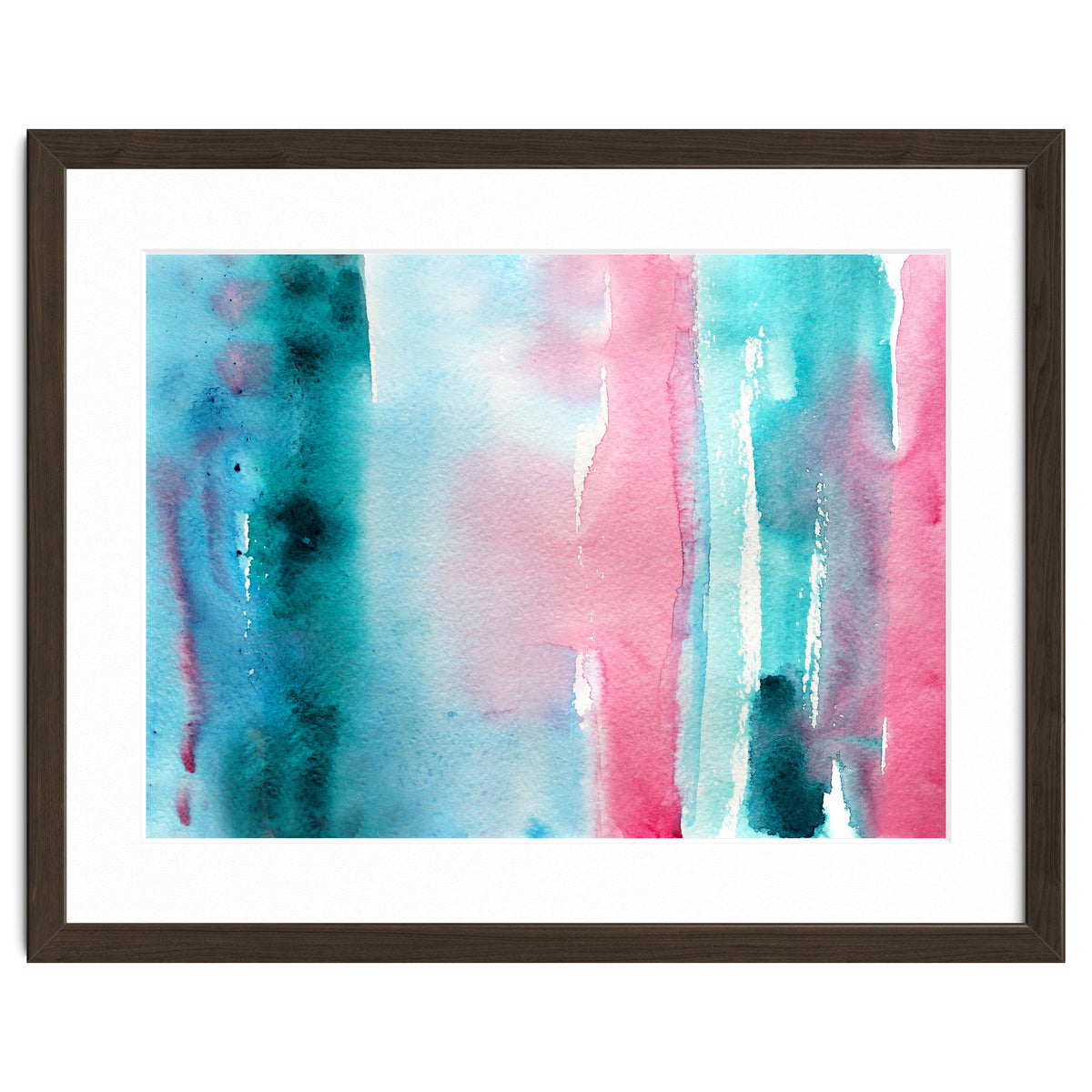 Turquoise love || abstract watercolor