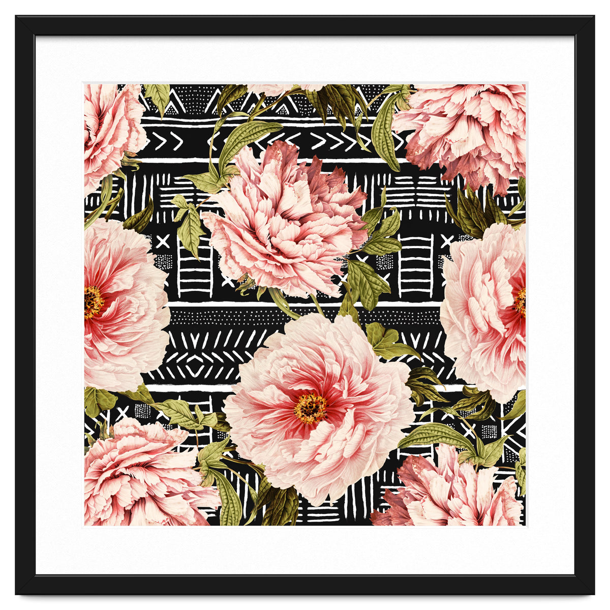 Flowering pink on drawn lines