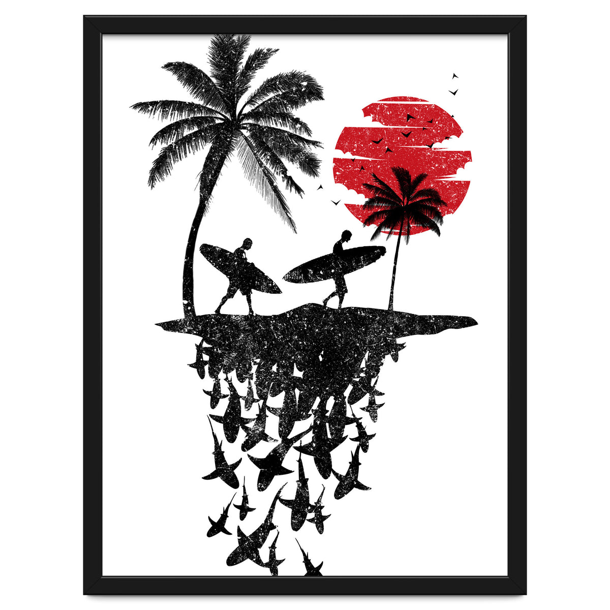 Surfer island sharks