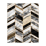Abstract Chevron Pattern - Black and White Marble (Print Only) thumbnail
