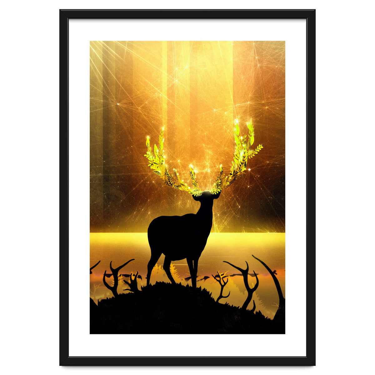 Greenery Deer Golden Sun