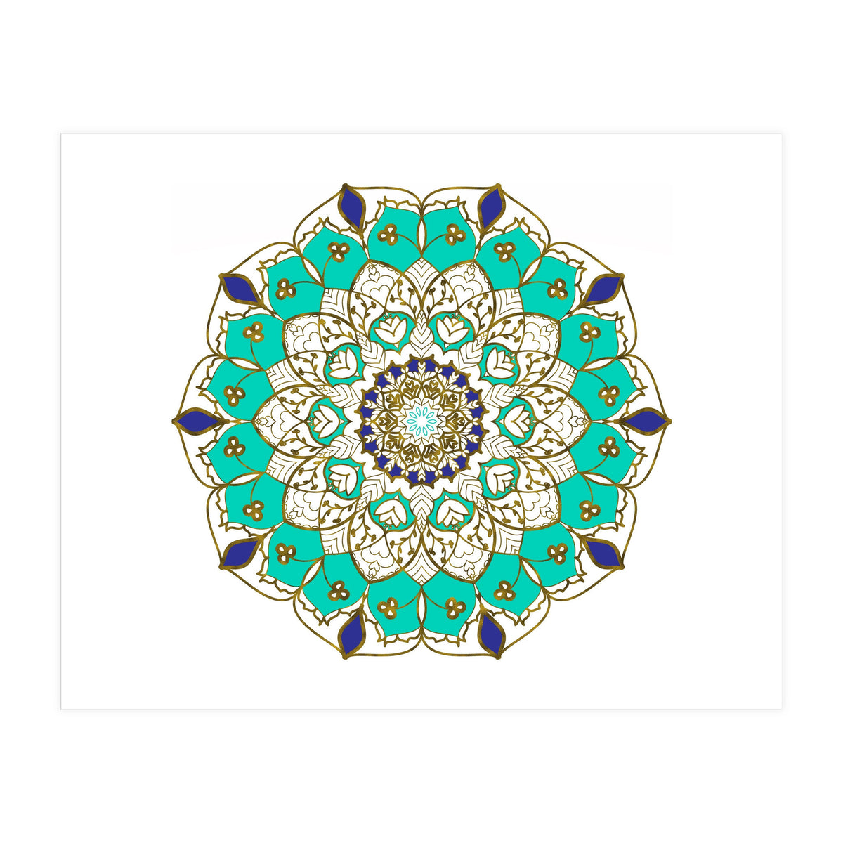 Blue and Gold Mandala (Print Only)