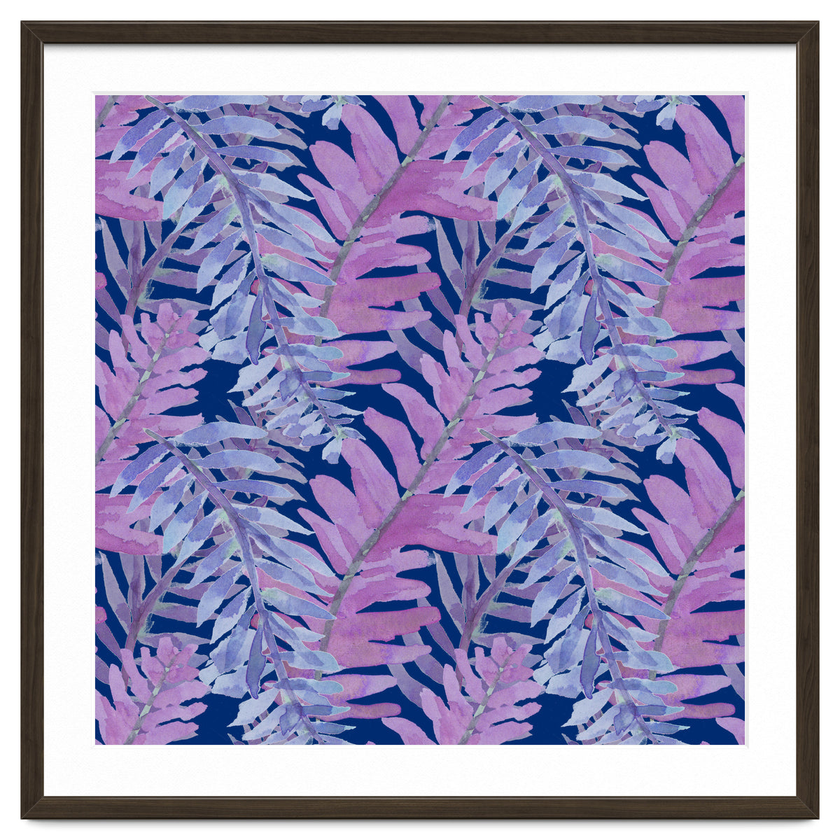Woodland Ferns in Blue