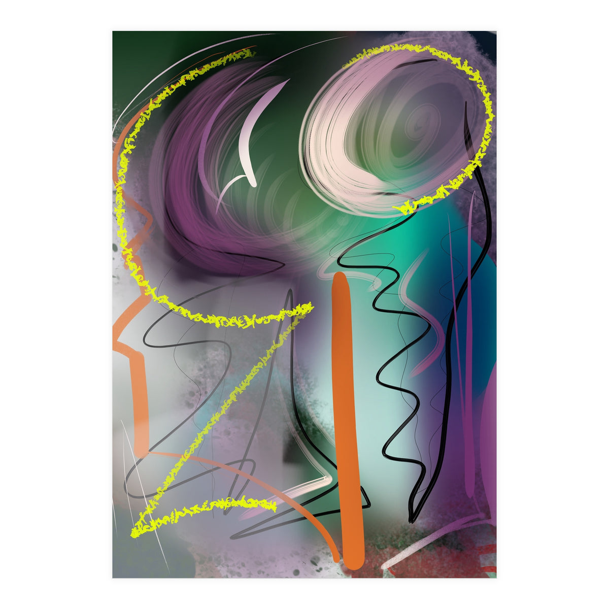 Purple With Glittering Yellow (Print Only)