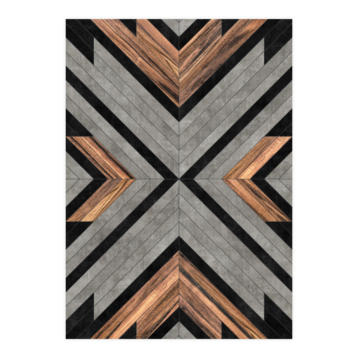 Urban Tribal Pattern No.2 - Concrete and Wood (Print Only)