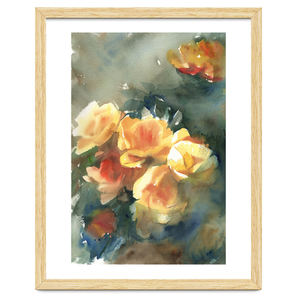 Abstract watercolor flowers